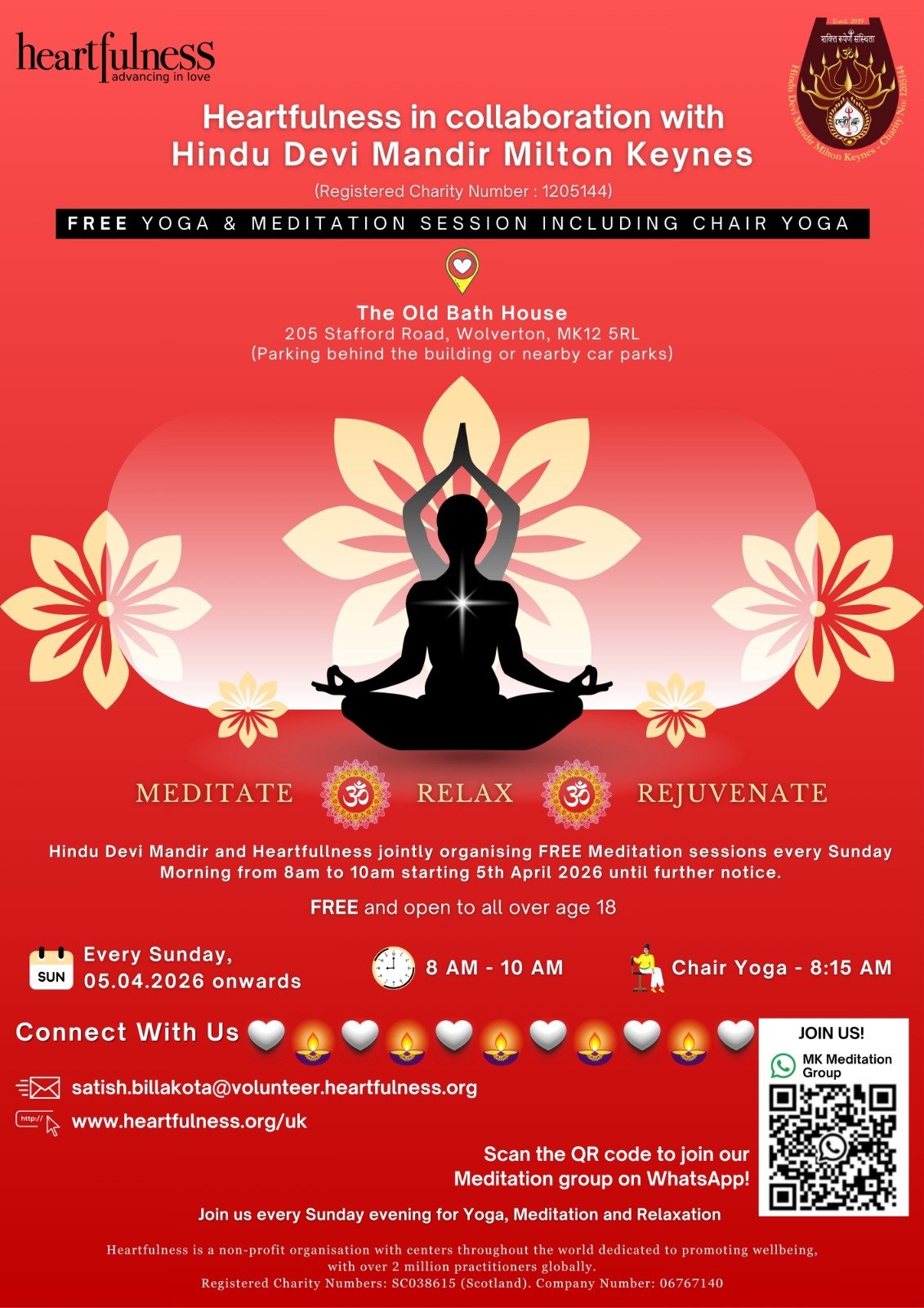 Face to Face  Chair Yoga & Meditation sessions